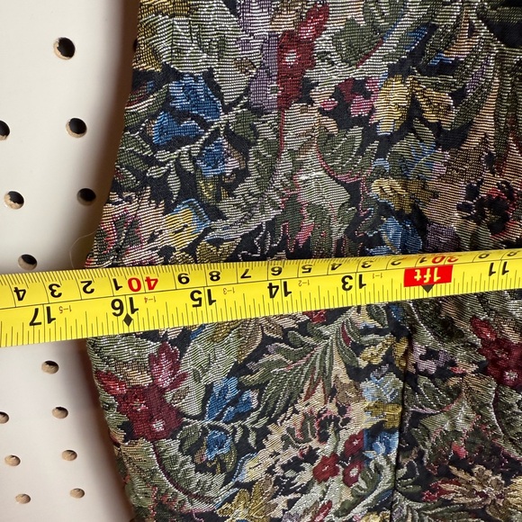 Vintage Floral Tapestry Vest - black on back - Picture 5 of 6